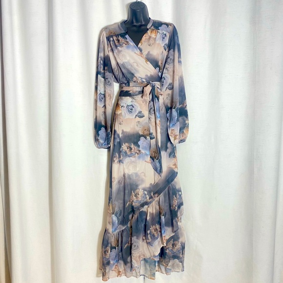 City Chic Maxi Rylie PRT Ethereal Rose Dress Plus Size XXS US 12